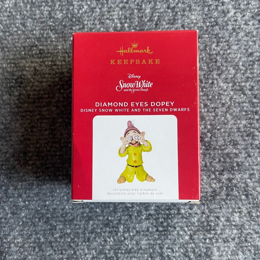 Hallmark Keepsake 2021 Disney Snow White Diamond Eyes Dopey Metal Ornament